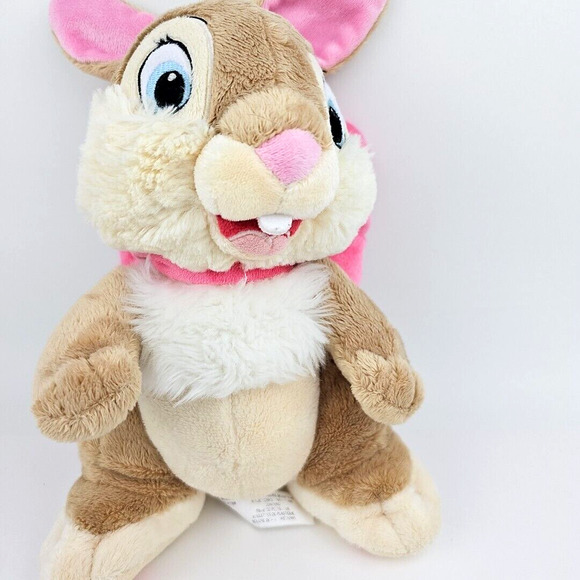 Disney Store PLUSH 10 inch Bunny with PINK ribbon Rabbit Bambi Movie Soft - Picture 3 of 12
